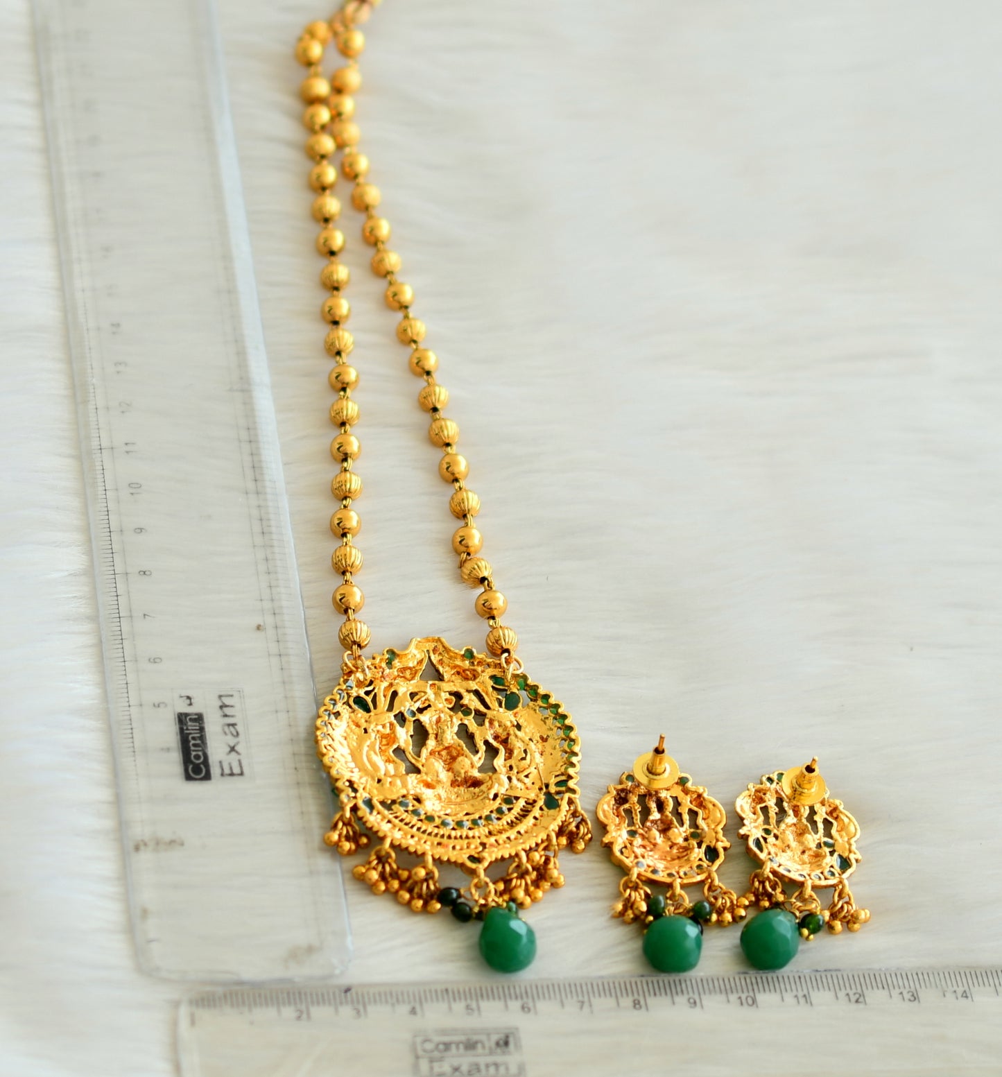 Antique green lakshmi necklace set dj-16351