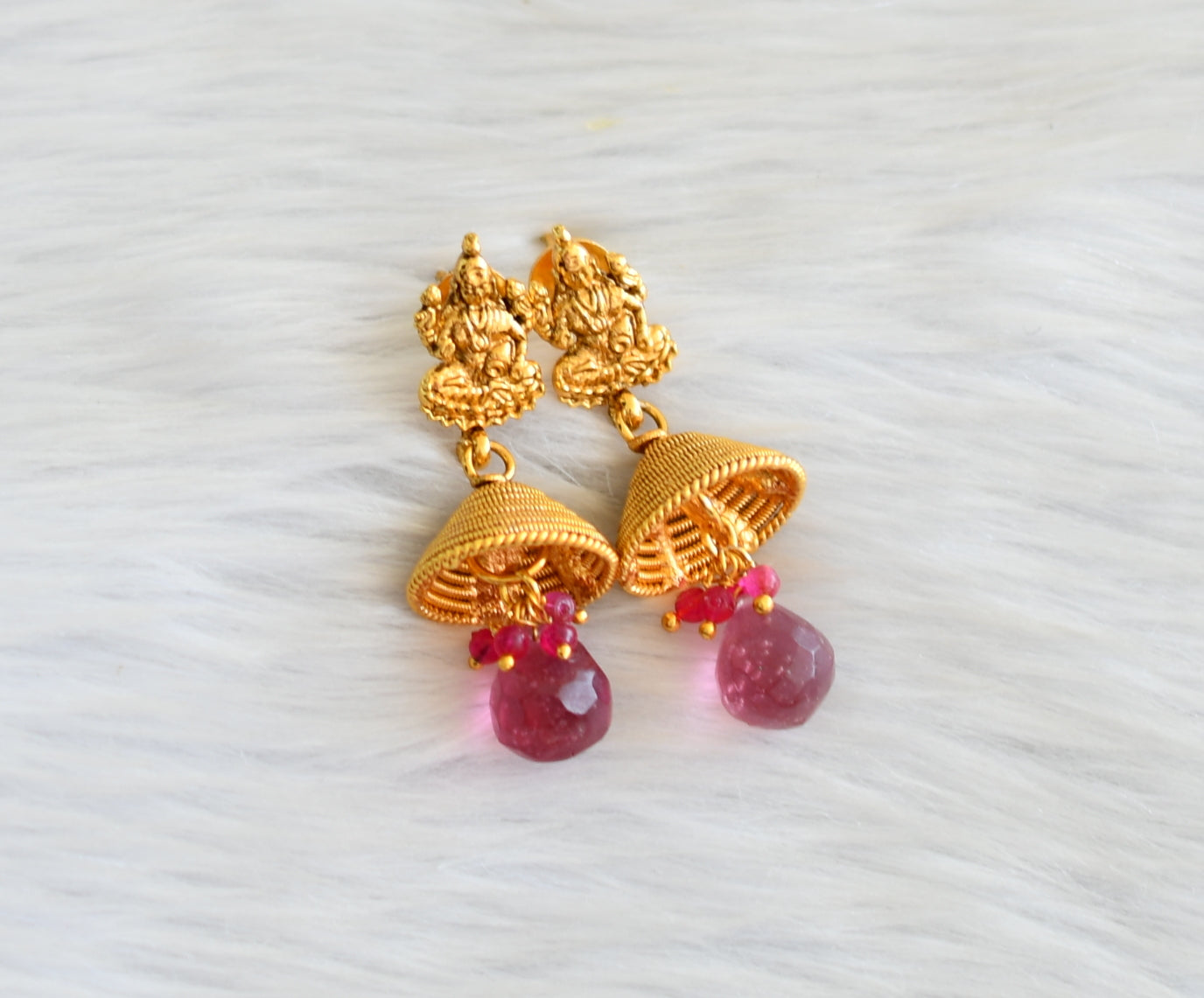 Antique pink lakshmi necklace set dj-06391