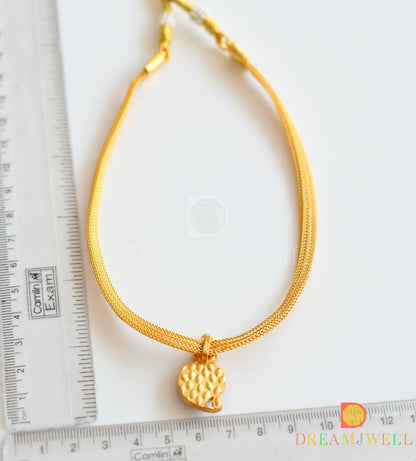 Gold tone pink-green-white mango Kundan jadau necklace dj-36546