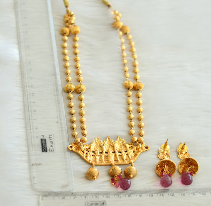 Antique pink lakshmi necklace set dj-06391