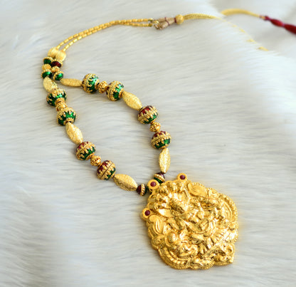 Gold tone meenakari beaded lakshmi necklace dj-25268