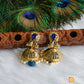 Antique gold tone royal blue pearl peacock Jhumkka dj-01202