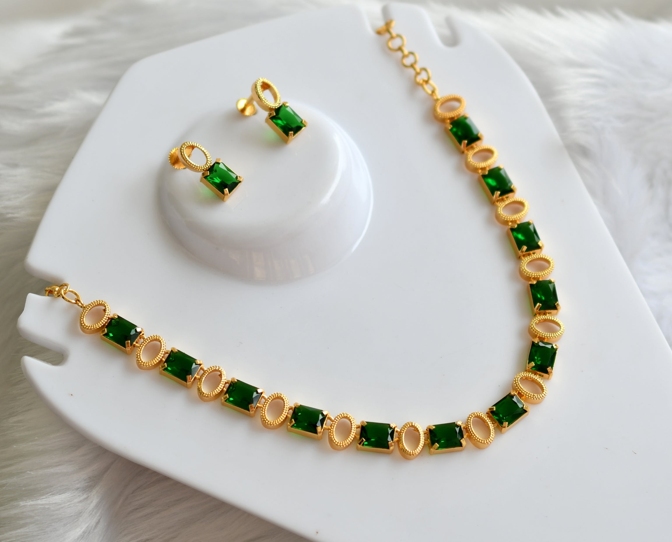 Buy Green Beaded Multi-layered Necklace – Odette