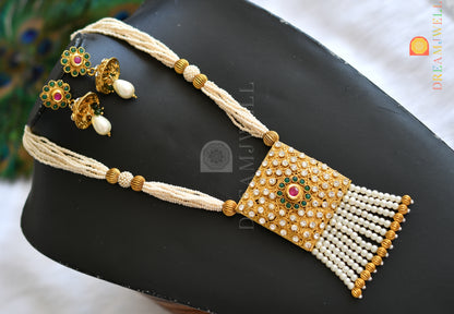Antique kemp-green pearl necklace set dj-01589