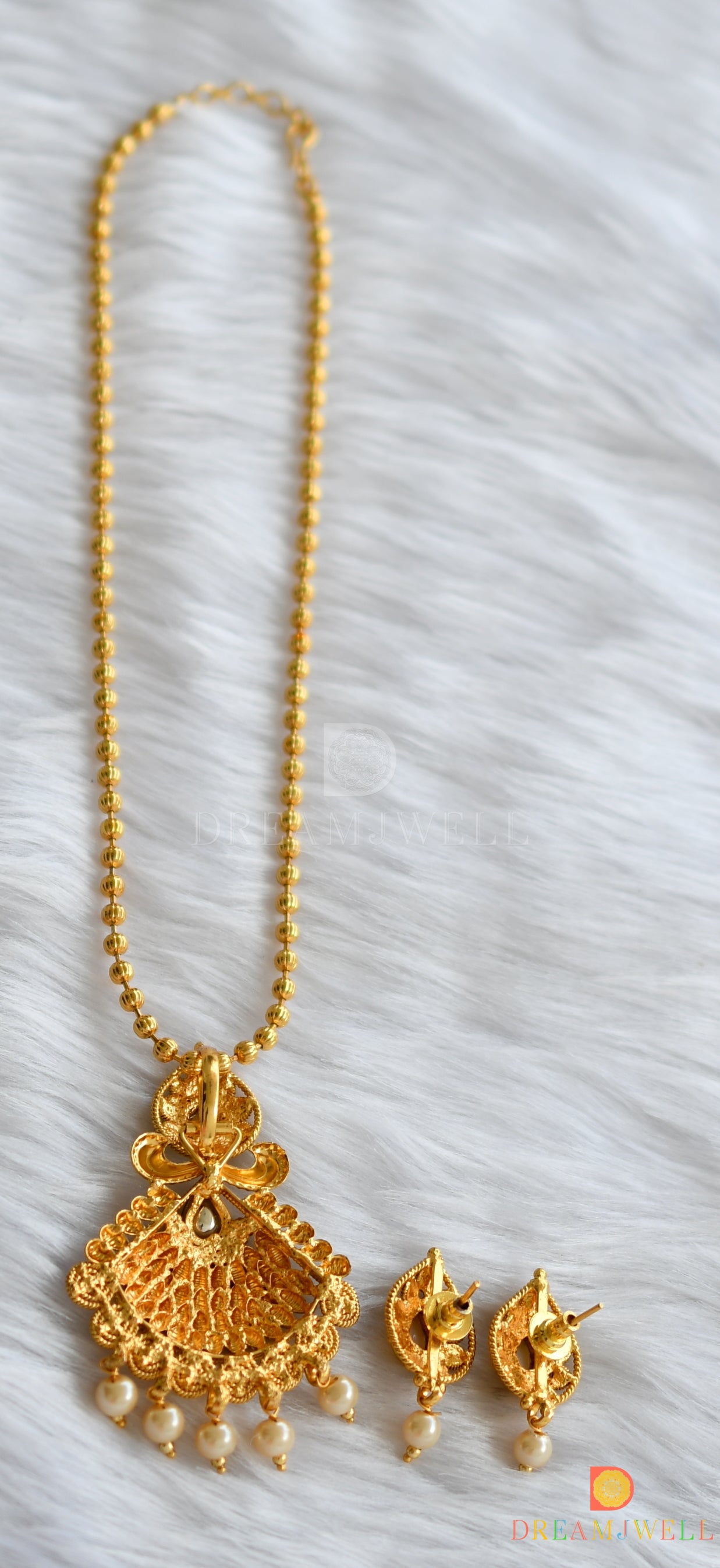 Antique Pearl kundan necklace set dj-01591