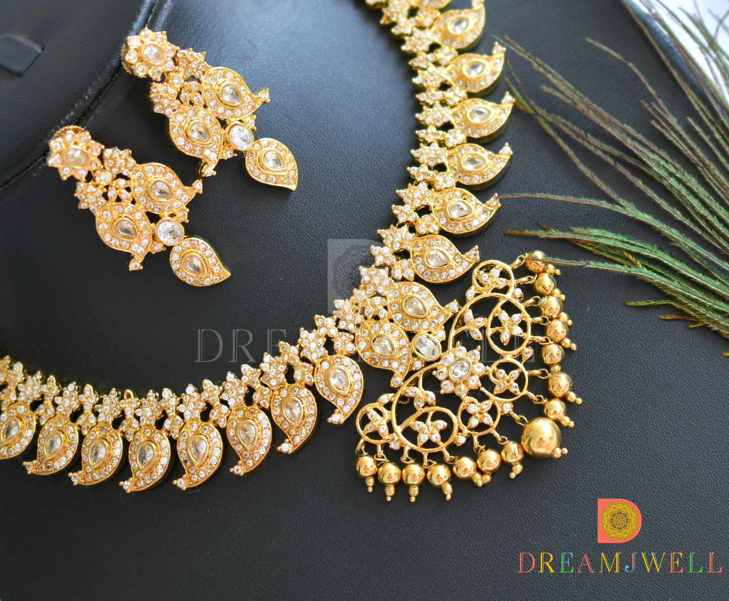 Gold tone bridal  ad mango necklace set dj-01608