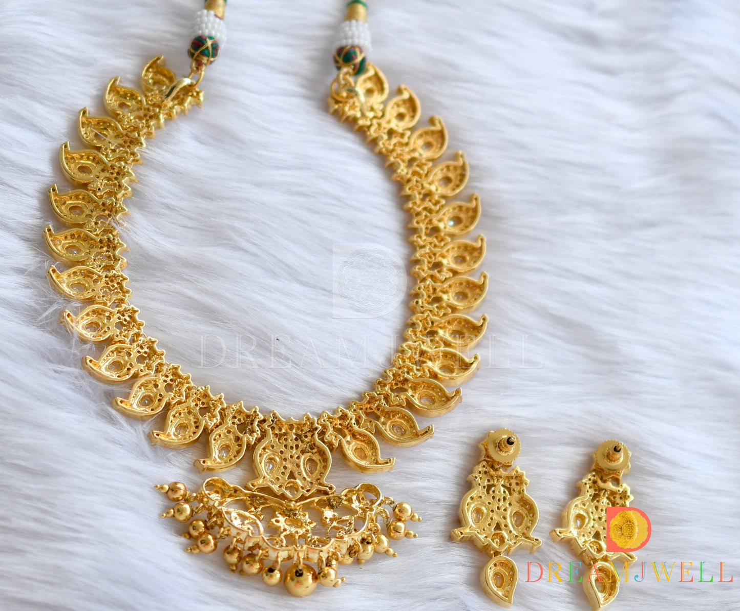 Gold tone bridal  ad mango necklace set dj-01608