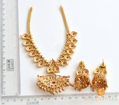 Matt Finish Kemp-white Mango Necklace Set DJ31619