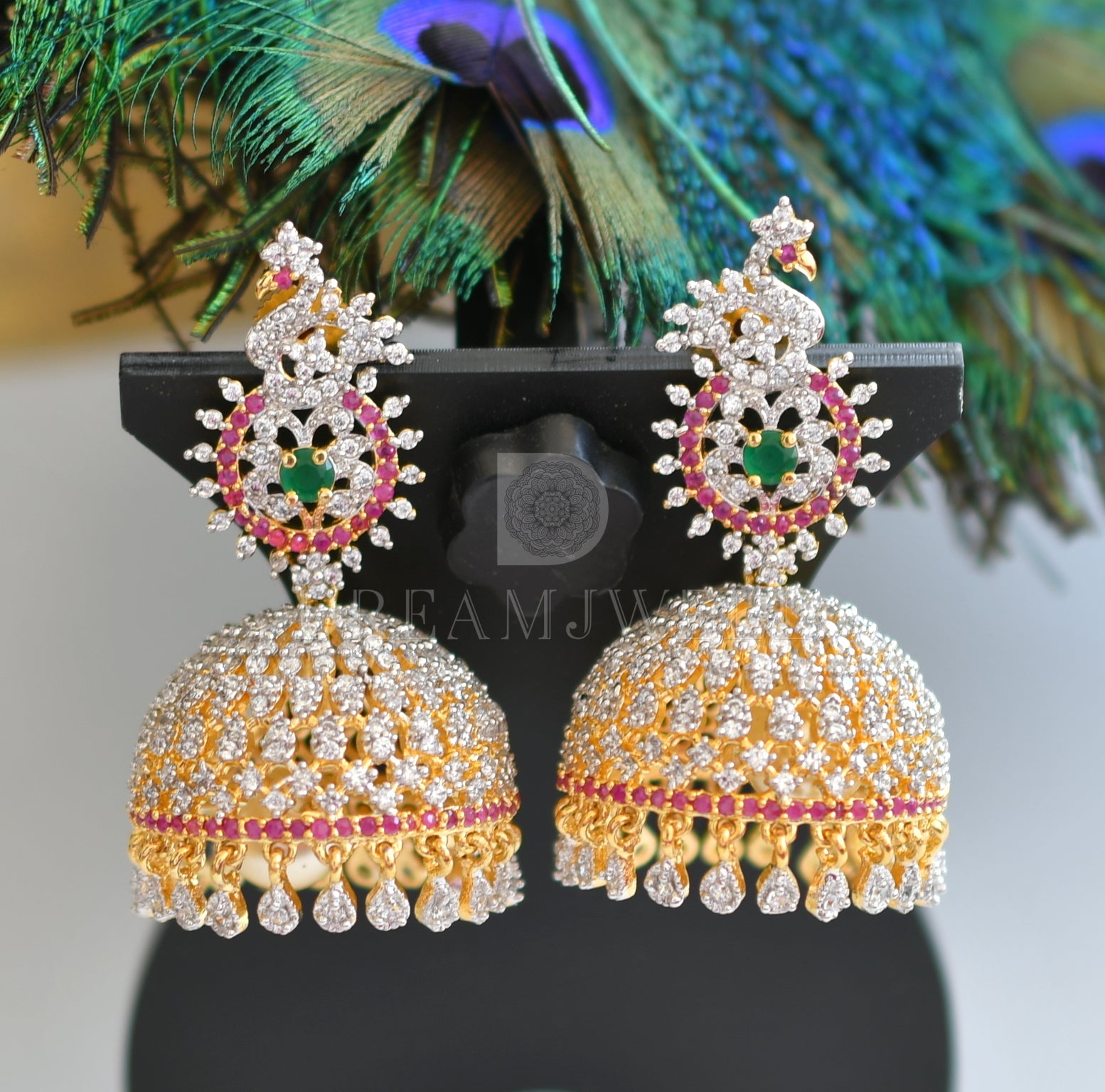 Big Diamond Jhumkas - Indian Jewellery Designs