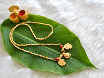 Gold tone coral beads bottu mango mangalyam dj-38974