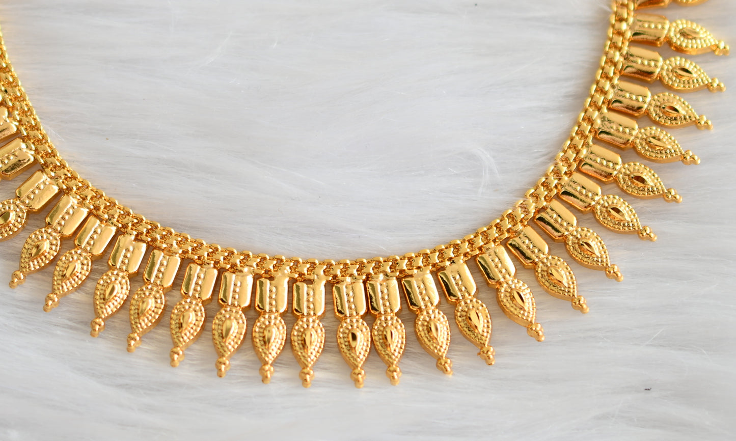 Gold tone kerala style necklace dj-33956