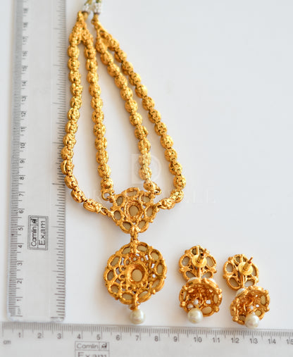 Antique double layer pearl necklace set dj-17568