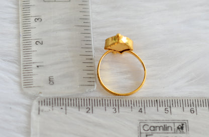 Gold tone green palakka finger ring dj-23496