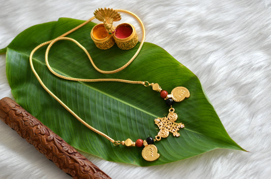 Gold tone black-coral beads Annam-mango mangalyam dj-38975