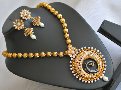 Antique round peacock pearl Necklace set dj-02790