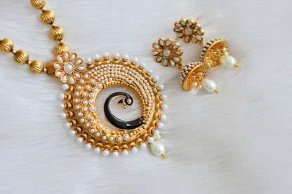 Antique round peacock pearl Necklace set dj-02790