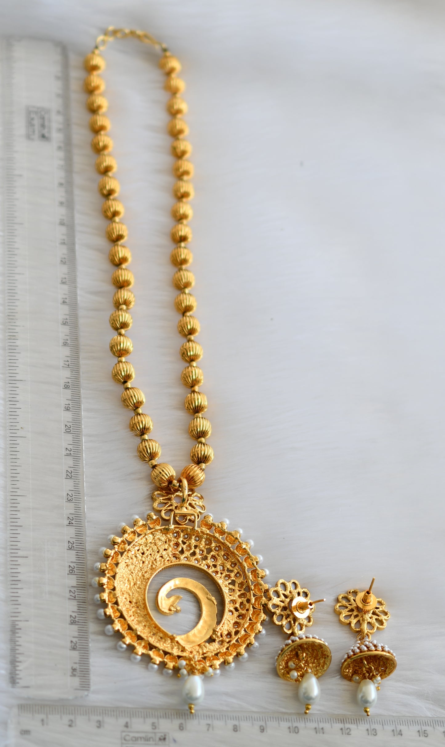 Antique round peacock pearl Necklace set dj-02790