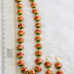 Handmade red-green meenakari balls necklace set dj-02706