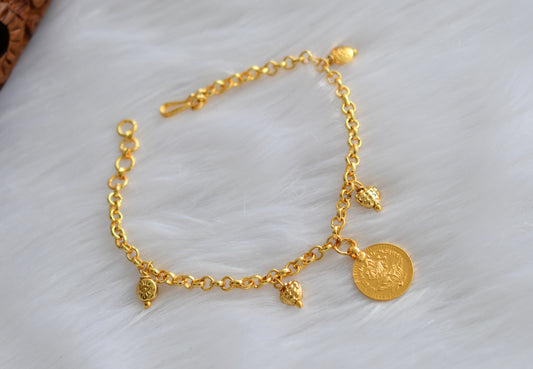 Gold tone Lakshmi coin Bracelet dj-38991