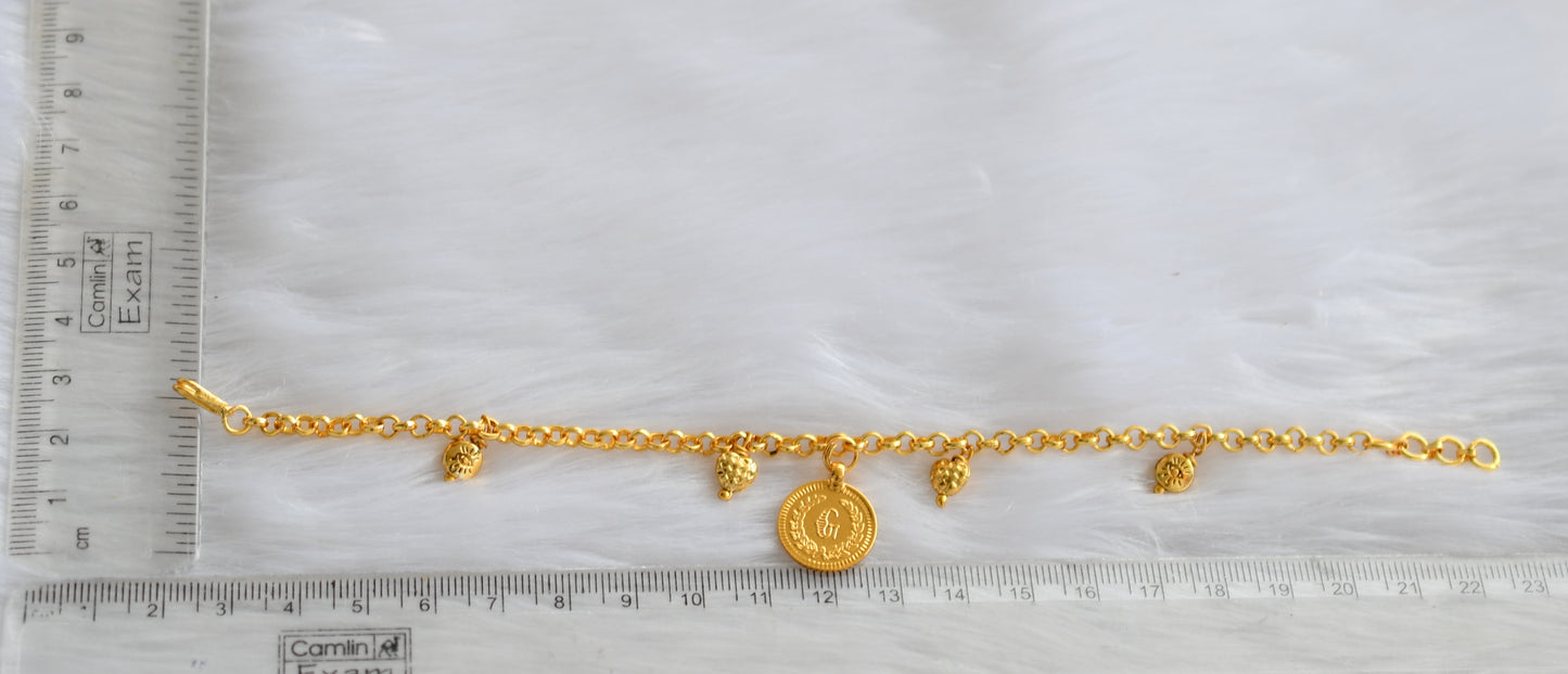 Gold tone Lakshmi coin Bracelet dj-38991