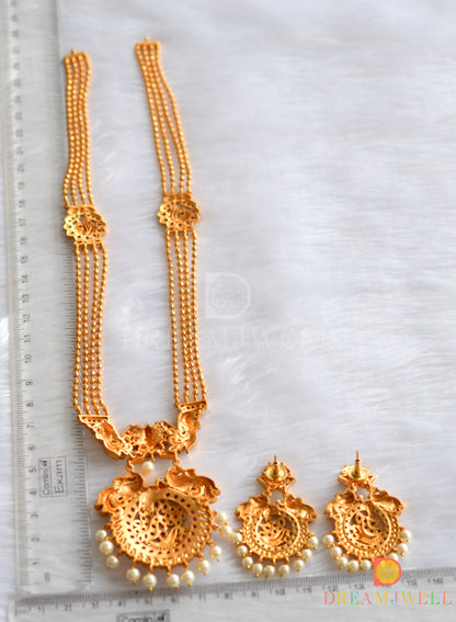 Matte finish semiprecious ruby Lakshmi short haar set dj-12945