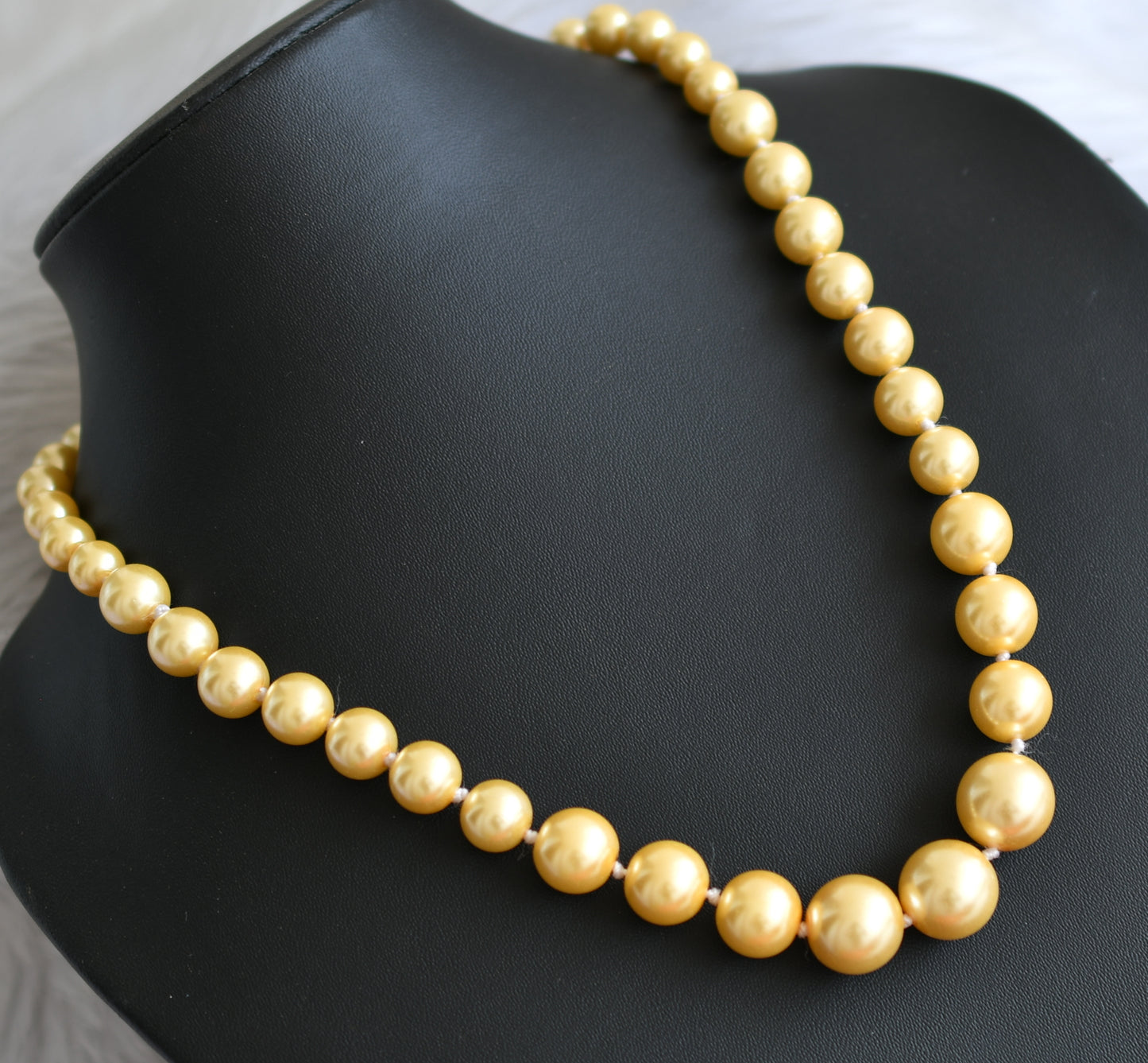 Yellow pearl beads necklace dj-41705