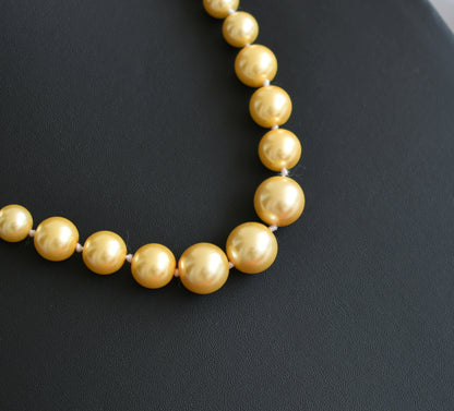 Yellow pearl beads necklace dj-41705