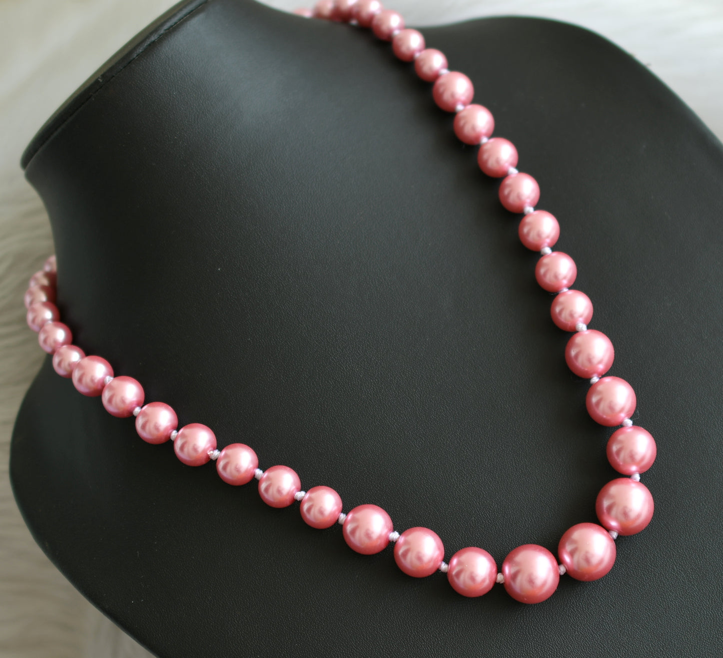 Pink pearl beads necklace dj-41706