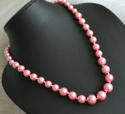 Pink pearl beads necklace dj-41706