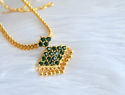 Gold tone green Kerala style pathakkam necklace dj-39666