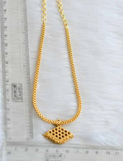 Gold tone green Kerala style pathakkam necklace dj-39666