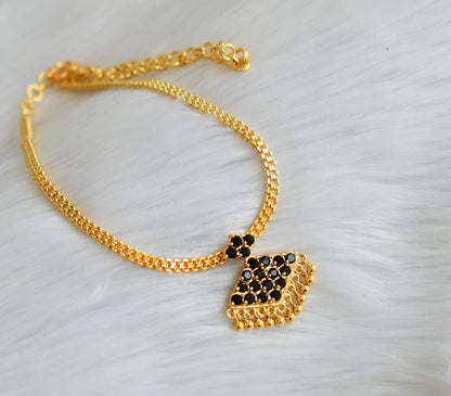 Gold tone black Kerala style pathakkam necklace dj-39669
