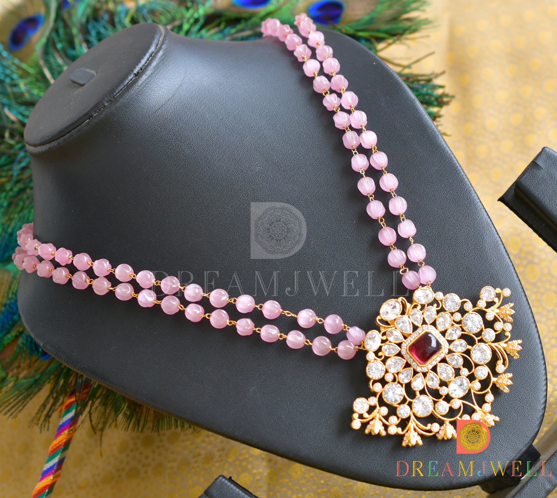 Beads Oxidized Necklace & Earrings by Niscka-Oxidized Jewellery Set