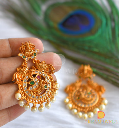 Matte finish semiprecious ruby-emerald Lakshmi haar set dj-12944