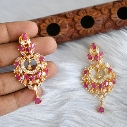 Gold tone cz ruby-white necklace set dj-20084