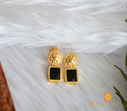 Gold tone round black block sufi necklace set dj-37401