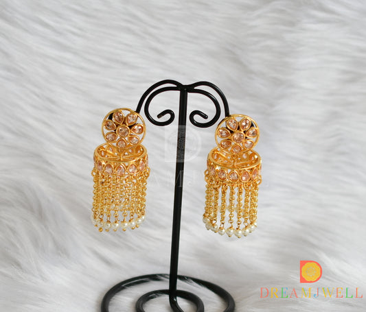 Gold tone pearl jhumkka/earrings dj-14837