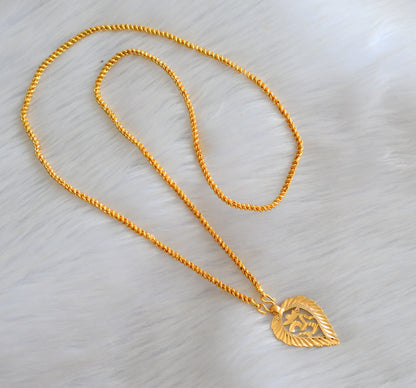Gold tone 'om' pendant with chain dj-40393