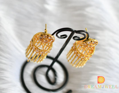 Gold tone pearl jhumkka/earrings dj-14837