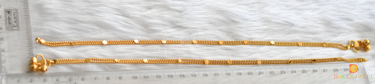 Gold tone pair of Anklets dj-37438
