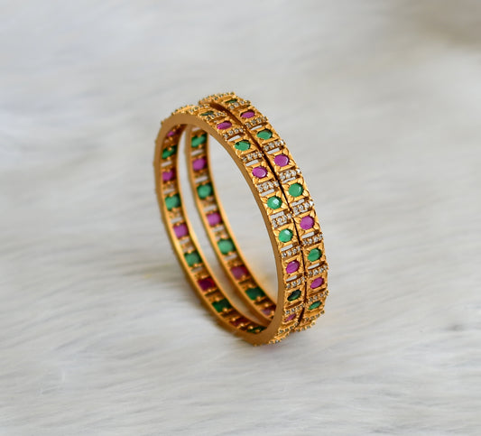 Matte finish cz kemp-green bangles(2.6) dj-33617