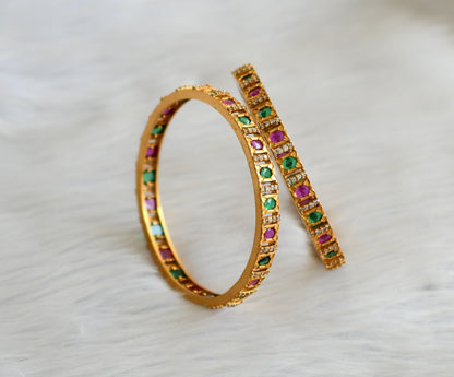 Matte finish cz kemp-green bangles(2.4) dj-33616