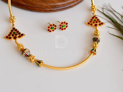 Gold tone Temple Jewel Unique Designer Necklace Set dj-29613