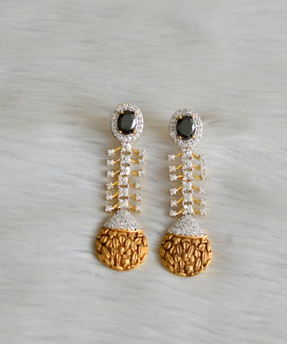 Antique two tone black Long earrings dj-03349