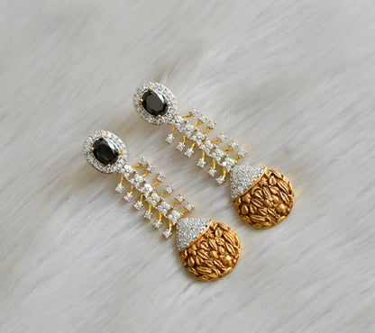 Antique two tone black Long earrings dj-03349