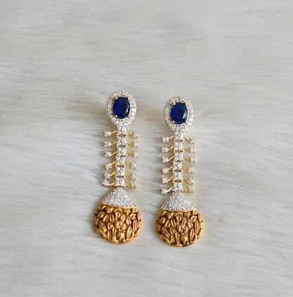 Antique two tone blue long earrings dj-03348