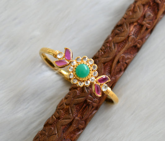 Gold tone ruby-emerald Kada/bracelet dj-03273