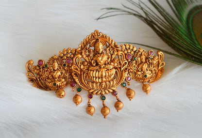 Matte finish ruby-emerald lakshmi hair clip dj-19962