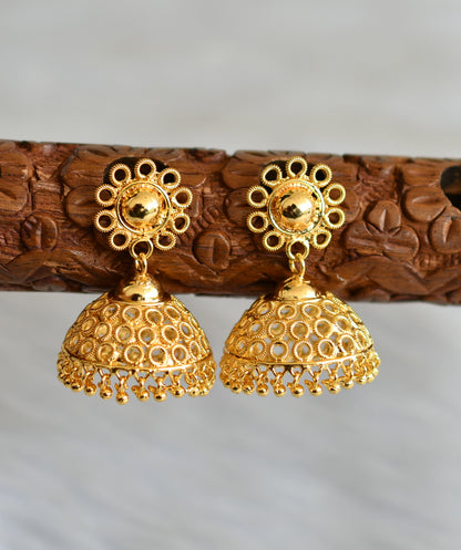 Gold tone Kerala style jhumkka dj-41770