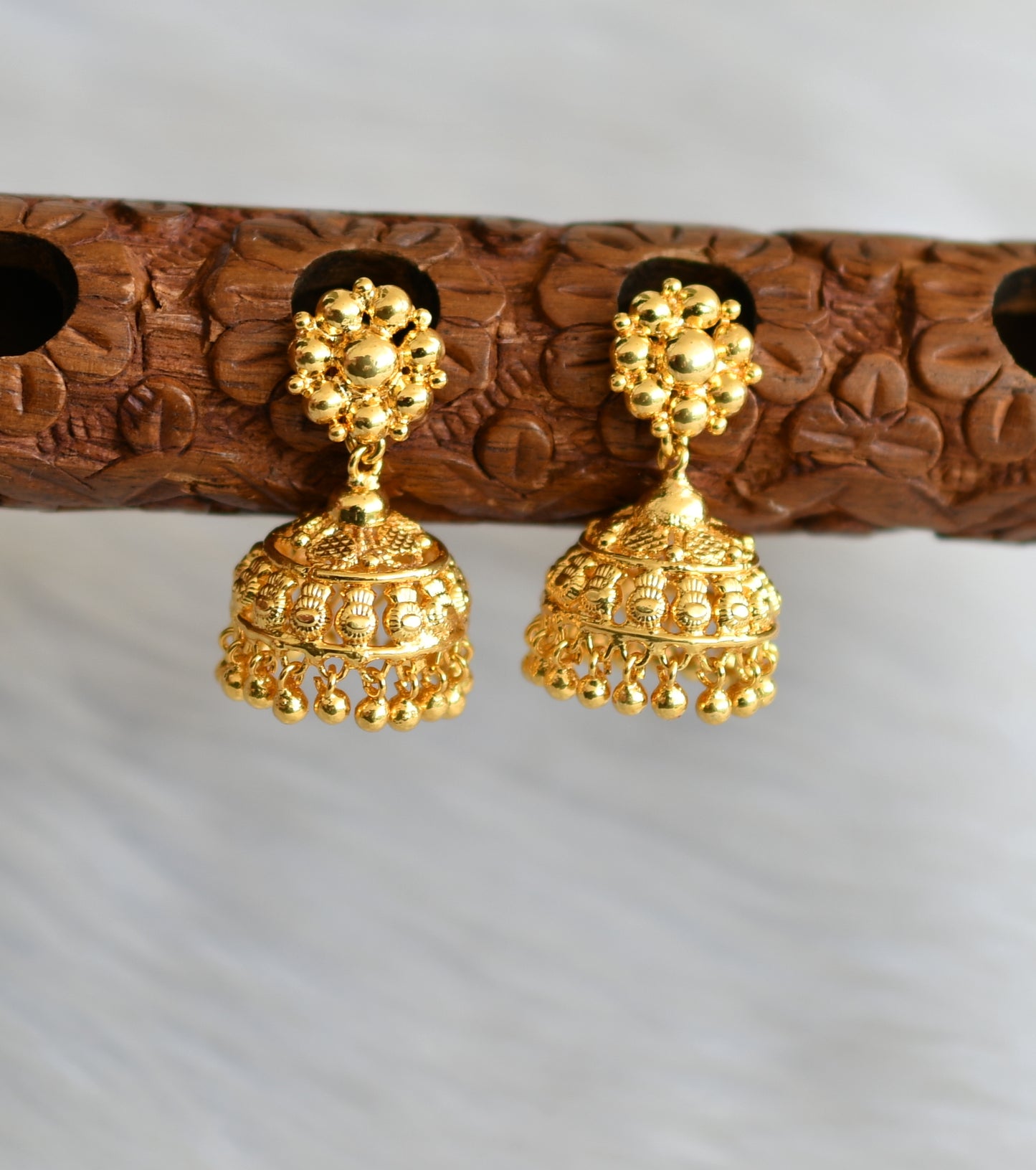 Gold tone Kerala style jhumkka dj-41772